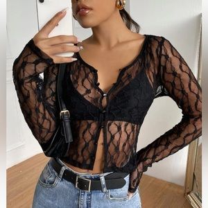 Cute mesh long sleeve